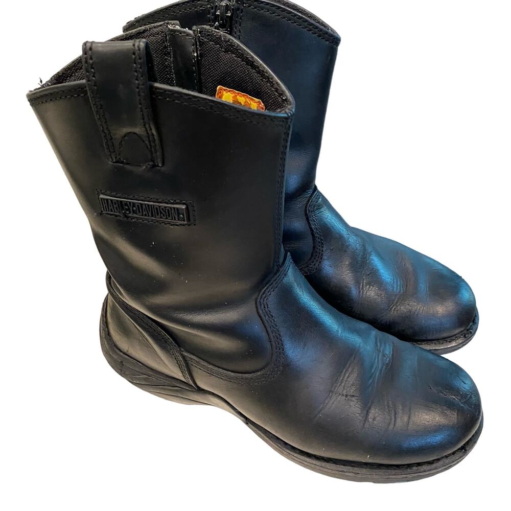 Harley-Davidson Black Leather Biker Boots Men's US Size 8 EU Size 41